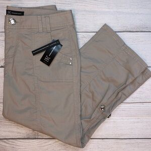 I•N•C NWT! Capri 3/4 Pants Women’s Sz 4 Gray Studded Adjustable Joggers